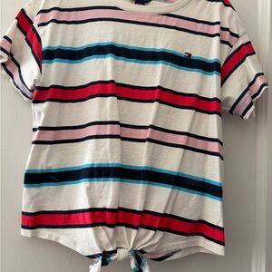 Tommy Hilfiger Pink and Navy Striped Tee